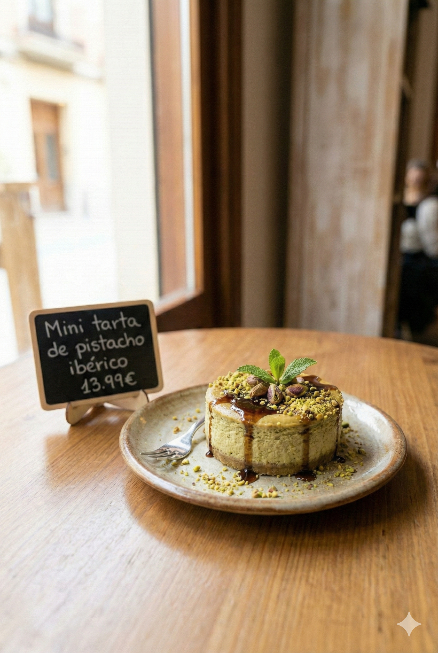 Mini tarta de pistacho iberico